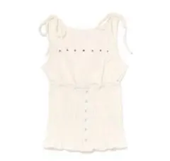即日発送可ホワイトLana ribbon tops andmary andmary Lana ribbon tops white - メルカリ