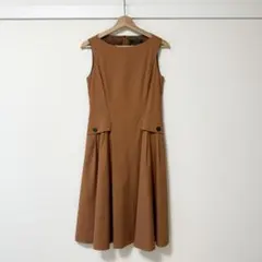 美品✨FOXEY フォクシー ウール マキシワンピース 黒 ノースリーブ