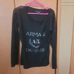 Armani Exchange 長袖Tシャツ 黒 メッシュスリーブのサムネイル
