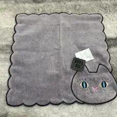 ANNA SUI 猫デザイン タオルハンカチ グレー