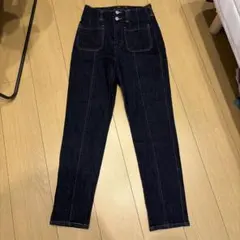 FREE’S MART ハイウエストストレッチテーパードデニム Sサイズネイビー