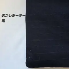 天竺ニット生地　黒透かしボーダー　2m