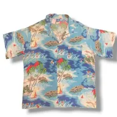 USA製 80s オーシャンパシフィック レイヨンオープンカラーシャツのサムネイル