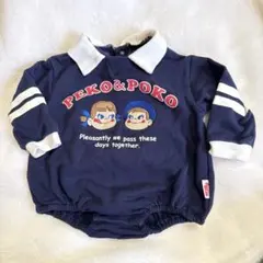 PEKO & POKO ネイビー ロンパース 80