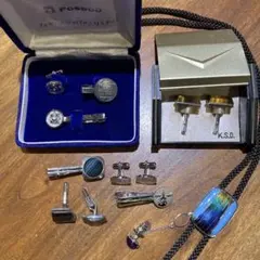 K.S.D. カフスボタン他メンズスーツ用アクセサリーセット