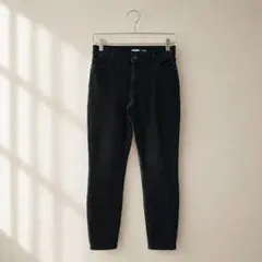 オールドネイビー 無地 ジーンズ スキニー 2 SHORT 黒 綿 通学 M相当のサムネイル