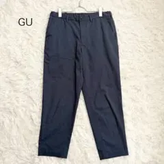 ジーユー　GU イージーアンクルパンツ　オフィスカジュアル　ネイビー　XS-S