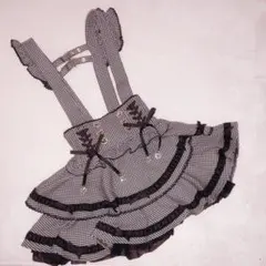 LIZLISA はしごリボンチェックティアードスカパン ブラック ボタン 紙タグ