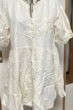 アイボリー コットン チュニック 半袖