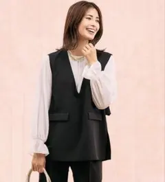 グローバルワーク♡ ホワイトドット柄フリル袖ブラウス