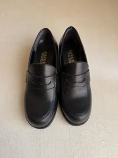 HARUTA ブラック ヒールローファー