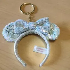 ミニーマウス風スパンコール カチューシャ キーチェーン