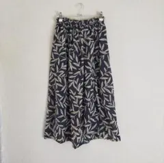 ハンドメイド 葉柄ロングスカート ゴムウエスト50-108cm