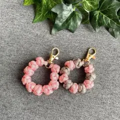 パラコード キーホルダー ジッパータブ ２個セット 携帯チャーム ハンドメイド