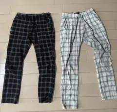 アダムスジャグラー　チェックスキニー　白黒