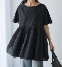 【美品】PUAL CE CIN ◆【WEB限定】インドボイルチュニック　ブラックのサムネイル