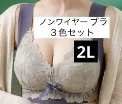 レース　ブラ 3点セット ワイヤレス　ナイトブラ　シームレス　ノンワイヤー