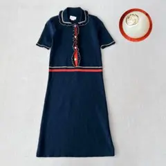 美品✨GUCCI ニットワンピース　GGパールボタン　フリル　シェリーラインのサムネイル