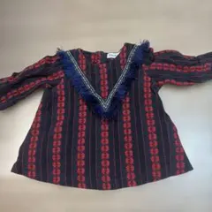 DonkeyJossy 長袖トップス 80cm フリンジ刺繍のサムネイル