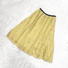 ✨美品✨Auie F レースフレアスカート【38】ミディ丈　ウエストゴム　日本製のサムネイル
