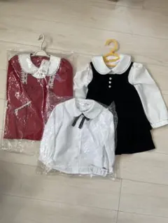 フォーマル子供服3点セット（赤・白・黒）