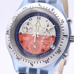 美品 稼働品 Swatch スウォッチ メンズ腕時計 クロノグラフ ゴールド