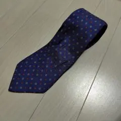 Dunhill ダンヒル イタリア製 ネイビー 幾何学模様 シルク ネクタイ
