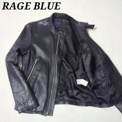 【RAGE BLUE レイジブルー】羊革 レザー シングル ライダースジャケット