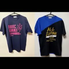 YONEX バドミントンシャツ M 青/黒 全中