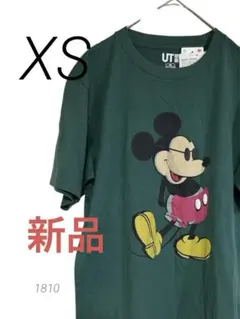 UNIQLO ミッキーマウス Tシャツ XS グリーン　新品