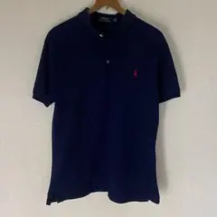 POLO ラルフローレン 半袖ポロシャツ 刺繍ポニーロゴ ネイビー - メルカリ
