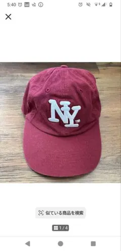 NY ベースボールキャップ バーガンディ