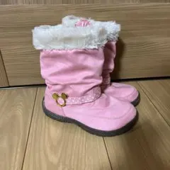moonstar ブーツ ミッキー 20.0EE ピンク ファー付 ファスナー