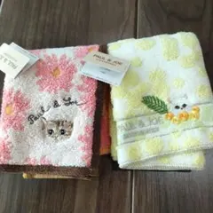 PAUL & JOE 猫デザイン タオルハンカチ2枚セット