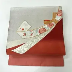 名古屋帯 綴れ織 熨斗目 正絹 着物 HO-1829