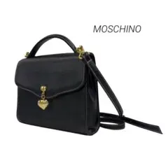 MOSCHINO（モスキーノ）2wayショルダーバッグ ハート　ブラック　レザーのサムネイル