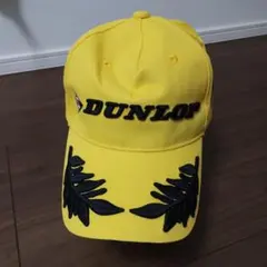 八*三様 古着 DUNLOP レーシングキャップ 帽子 イエロー フリーサイズのサムネイル