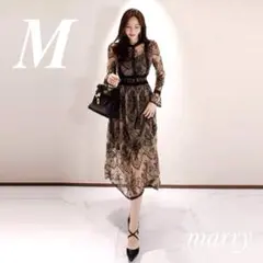 夏 M 新品 結婚式 オケージョン ベージュ ロング ワンピース ドレス レース