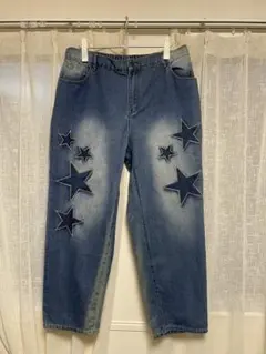 は*ん様 SHEIN ROMWE 星柄刺繍デニムパンツ 2XL