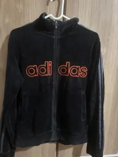 adidas トラックジャケットM 黒　ベロア