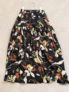 花柄ティアードロングフレアスカート　レディース