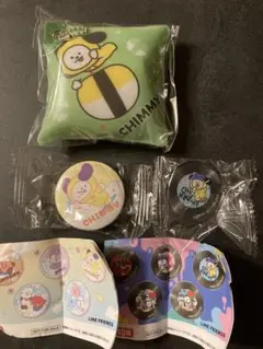 くら寿司 BT21 ジミン　クッションチャーム、缶バッチ、アクリルステッカー