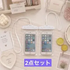 防水スマホケース 首掛けストラップ付き2点セット 海・プール・お風呂・フェスに