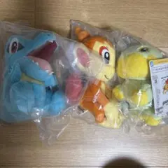 一番くじ　ポケモン　ワニノコ　ナエトル　ヒコザル　ぬいぐるみ