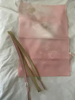 ピンクの帯揚げ 刺繍入り 帯締め セット 正絹 未使用