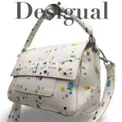 y2k Desigual 2way ショルダーバッグ　ハンド　ペイントアート　白のサムネイル