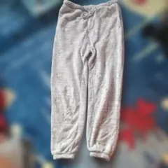 スヌーピー柄フリース グレー パジャマパンツのみ　中古品