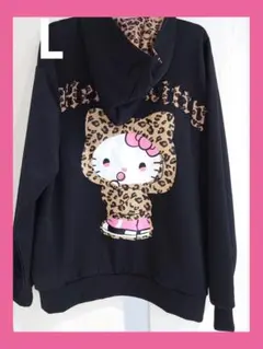 可愛らしいHello Kitty フード付きパーカー ブラック - メルカリ