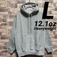 リバースウィーブ　12.1oz ヘビーウェイトパーカー　無地　L　ミックスグレー