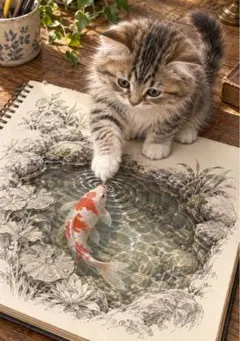 猫 デジタルアート写真 1枚